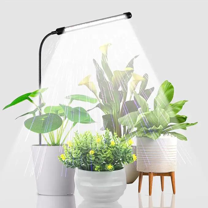 Juhefa Grow Light for Indoor Plants Growing, 6000K Full Spectrum Gooseneck Plant Lamp for Seedings Succulents Small Plants, Auto On/Off Timing & 5 Dimming, 1-PACK by GreenHaven Gardens