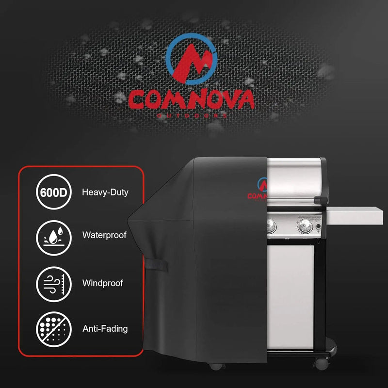 Comnova Grill Cover 55 Inch - 600D BBQ/Barbecue Gas Cover for Outdoor Grill Heavy Duty and Waterproof, Weber, Char-Broil, Nexgrill, Monument, Dyna-glo, Brinkmann and More by GreenHaven Gardens