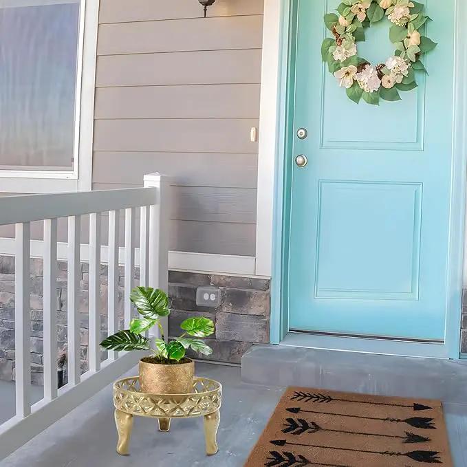 Gold Plant Stand, Metal Plant Stands Outdoor, Anti-Rust Iron Planter Stands for Indoor Plants, Round Flower Pot Stands Plant Shelf, Display Shelves Potted Plant Holders for Home Patio Decor by GreenHaven Gardens