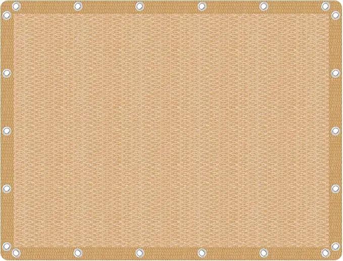 VICLLAX Shade Fabric Sun Shade Cloth Privacy Screen with Grommets for Patio Garden Pergola Cover Canopy 6x8 FT, Wheat by GreenHaven Gardens