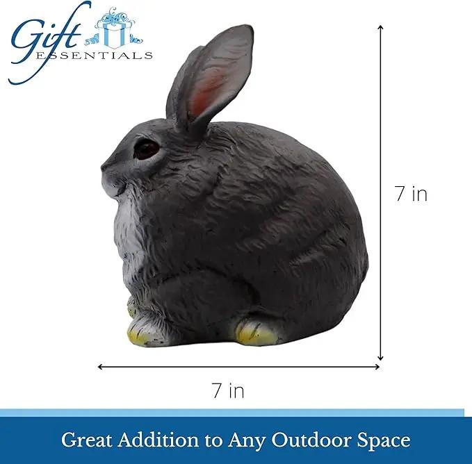 Stocky Bunny Garden Statue - Outdoor Key Hider for Garden, Porch or Patio - Magnetic Cover Key Hider by GreenHaven Gardens
