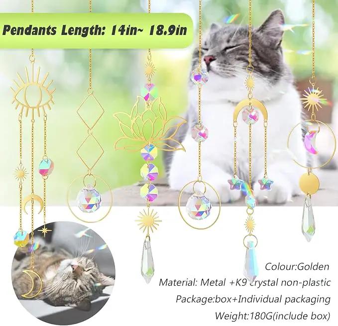 ilclviz Suncatcher Crystal Hanging Sun Catcher Prism with Chain Pendant Ornament Crystal Balls for Window by GreenHaven Gardens