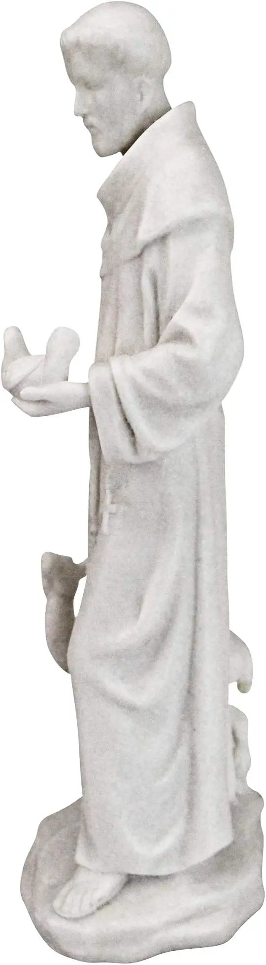 Design Toscano Francis of Assisi, Patron of Animals Religious Statue Figurine, 11 inches tall, Cast Marble Resin, White Finish by GreenHaven Gardens