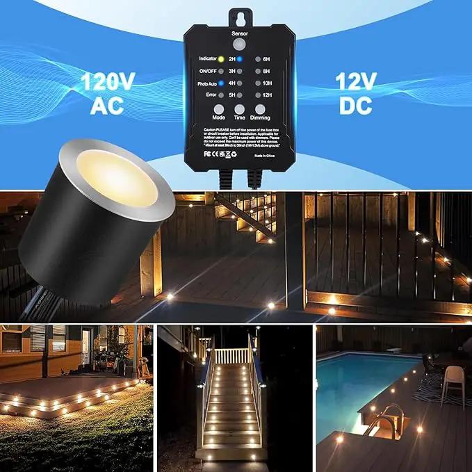 SMY Lighting Dimmable LED Deck Lights with Timer and Photocell Sensor and Protecting Shell φ32mm,20Pack Outdoor LED Smart Deck Lighting IP67 Waterproof for Garden,Yard Stair, Patio, Floor Decoration by GreenHaven Gardens