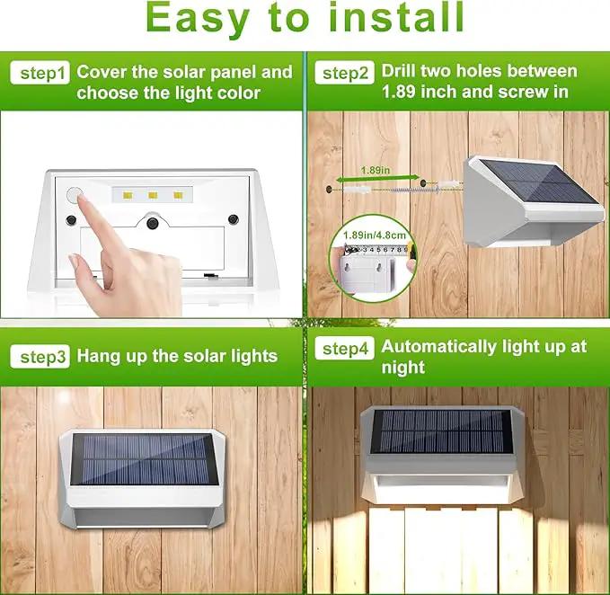 LANSOW Solar Fence Lights 10 Pack, Cool ，Warm and White, Solar Deck Lights Outdoor Waterproof, Dusk to Dawn Solar Powered Decor for Outside, Step, Yard, Patio, Wall, Stair by GreenHaven Gardens