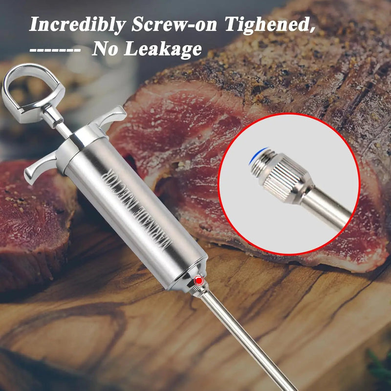 Meat Injector,Turkey Seasoning Injection Kit with 3 Professional Marinade Injector Needles for Grill Smoker BBQ Brisket; Include User Manual, E-Book - Storage Case by GreenHaven Gardens
