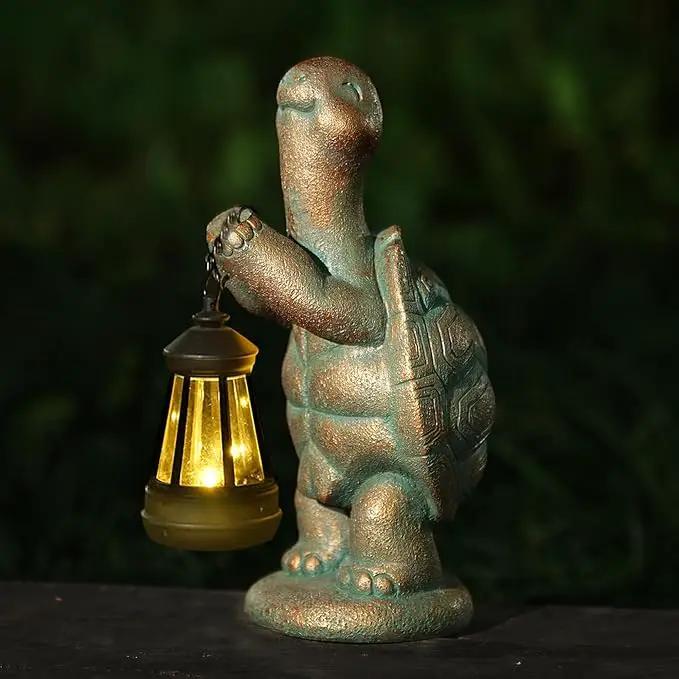 Turtle Solar Powered Outdoor Garden Statue, Resin Turtle Statue with Solar Light Lantern, Decorative Lawn, Yard Outdoor Turtle Decoration. Unique Home Decoration, Gifts for Women by GreenHaven Gardens