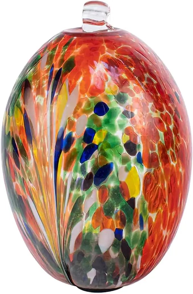 Echo Valley 4617 LED Solar Lanterns and Orbs, Luminous, Hand-Blown Art Glass Red by GreenHaven Gardens