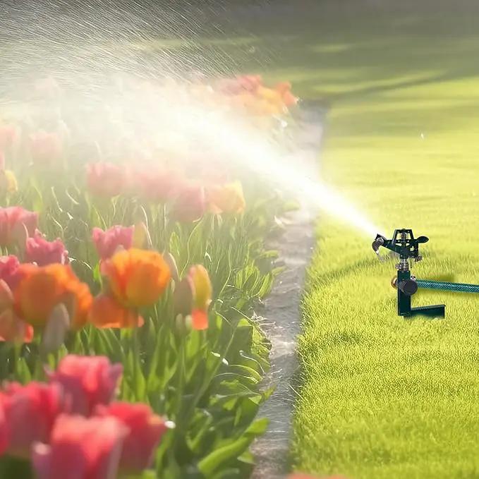Hourleey 2 Pack Impact Sprinklers for Yard, Adjustable Pulsating Water Sprinkler Head on Step Spike, Zinc Alloy Lawn Sprinkler for 360 Degree Large Area Patio Garden Irrigation by GreenHaven Gardens