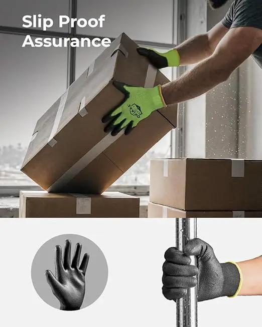 OKIAAS Men's Blue Medium Thin and Lightweight Working Gloves with Grip, 12 Pairs Bulk Pack Construction Gloves by GreenHaven Gardens