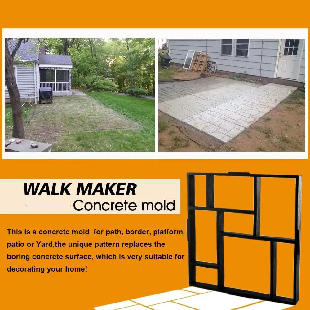 Avalution Plus Size 20"x20"x1.8" Walk Maker Reusable Concrete Pathmate Stone Mold Stepping Stone Paver Lawn Patio Yard Garden DIY Path Maker Paving Moulds(8 Grid) by GreenHaven Gardens