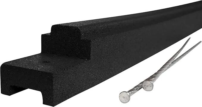Playsafer Rubber Playground Border Edging Kit, 6' Flexible Heavy Duty Rubber Interlocking Playground Timber, No Dig Easy to Install (Black, 6 Pack) by GreenHaven Gardens