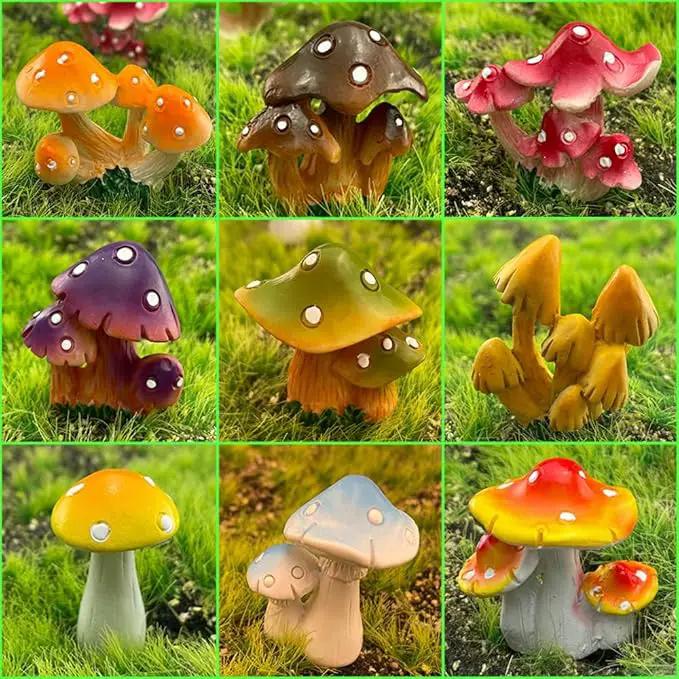 12 Pcs 1.5 to 1.8 Inch Resin Mushroom,Cute Mushrooms Fairy Garden Mushrooms Ornaments for Outdoor Decoration,Home Décor,Cake Decoration,DIY Bonsai Craft … by GreenHaven Gardens