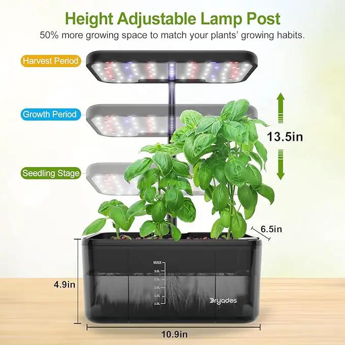 Indoor Herb Garden Kit, Hydroponic Growing System with LED Grow Light Quiet Water Pump for Home Kitchen Office Healthy Fresh Herbs Vegetables, Gift Ideas for Women Men by GreenHaven Gardens