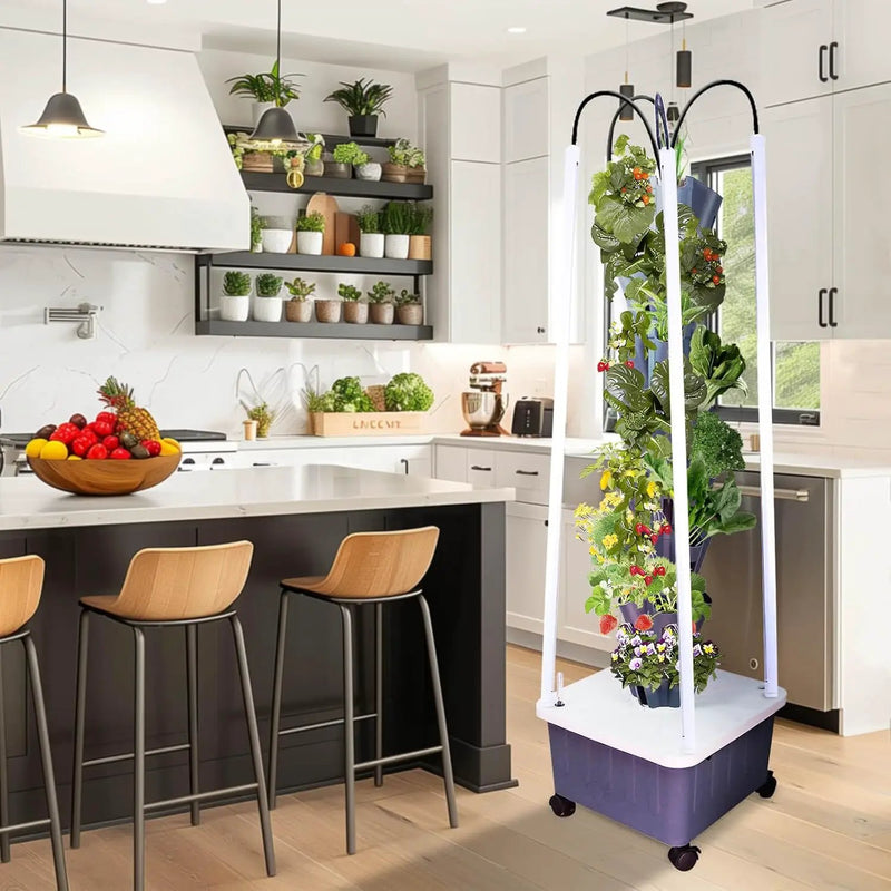 Hydroponic Growing System with Grow Lights, Indoor Gardening System, Grow Plant Food at Home with 40 Pieces at a time for Fruits, Vegetables, Herbs, and Miniature Greens (No Seedlings Included) by GreenHaven Gardens
