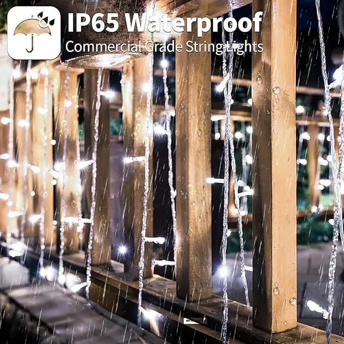 Upgraded Solar Curtain Lights Remote Control, Outdoor Garden Lights 300 LED 8 Modes Remote Control Waterproof Solar Waterfall Fairy String Lights Decoration for Patio Garden Party Wedding (Cool White) by GreenHaven Gardens