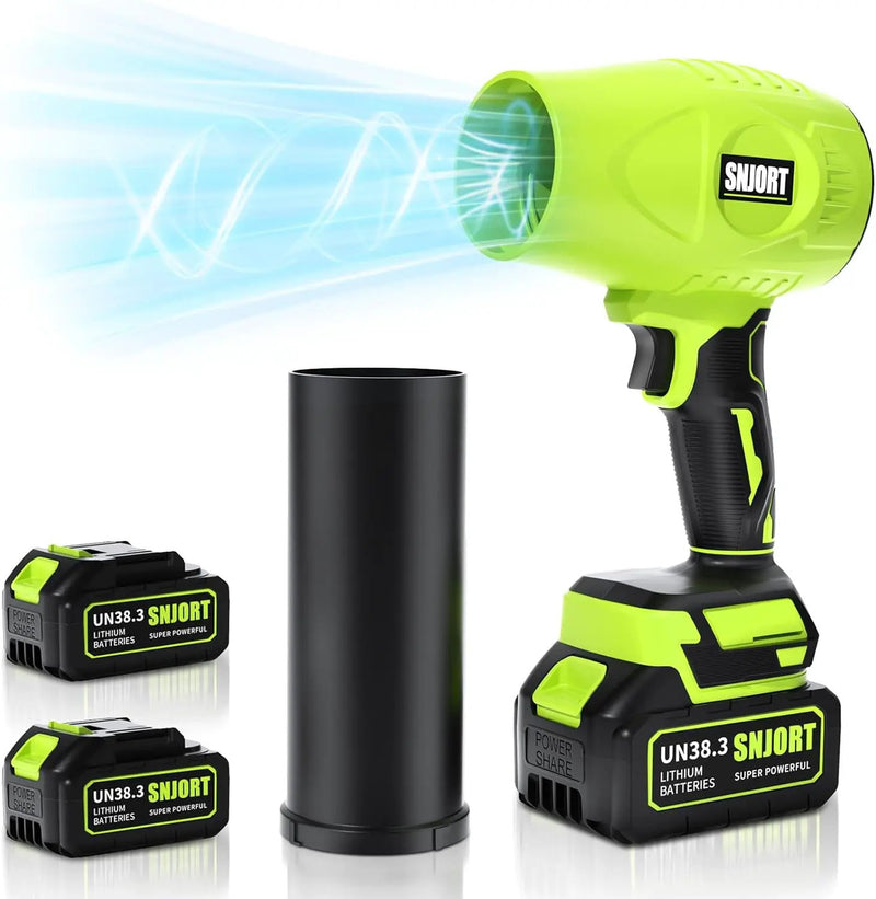 Leaf Blower Cordless with Battery and Charger,800,000 RPM,Extended Nozzle,Lightweight Handheld Design,Blower for Patio Cleaning,car Blowing Water,Blowing Leaves and Dust（Grass Green） by GreenHaven Gardens