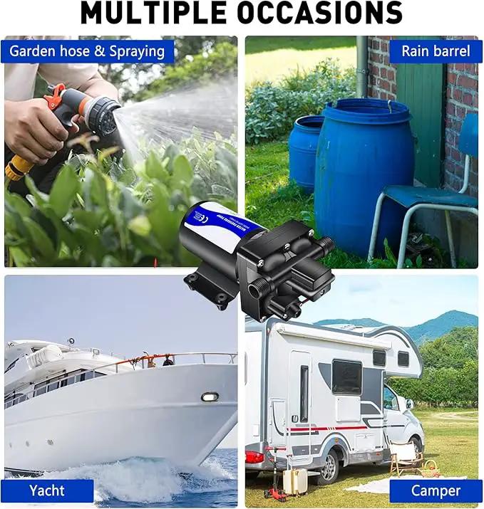 12V RV Water Pressure Pump Quiet 70 psi Washdown Pumps for Boats Marines Diaphragm Pump Transfer Pump 12 Volts Water Pump Self Priming by GreenHaven Gardens