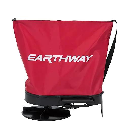 EarthWay 2750 25lb Nylon Bag Seeder/Spread with Comfortable Cross Shoulder Strap, Red with Accurate Placement with Side Spread Control and Spring Close Shutoff by GreenHaven Gardens