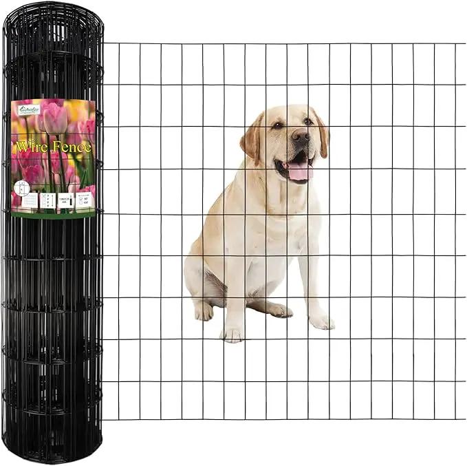 Black PVC Coated Welded Wire Fence 36 Inch x 50 Foot, 2 Inch x 4 Inch 14GA, Garden Border Fencing Roll Vinyl Coating Metal Wire Mesh Hardware Cloth for Yard Vegetable Plant Protection by GreenHaven Gardens