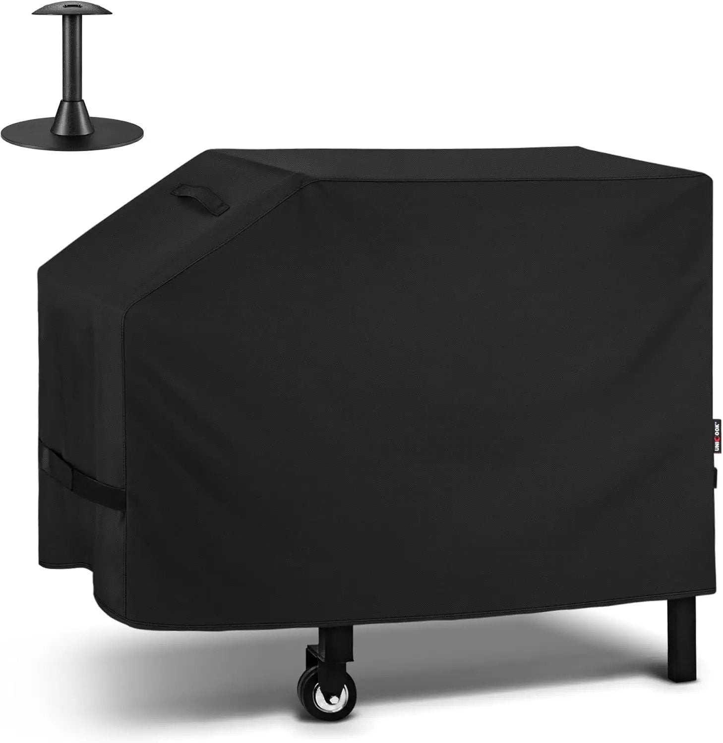 Unicook 28 Inch Griddle Cover for Blackstone and Nexgrill Cooking Station, Heavy Duty Waterproof Flat Top BBQ Grill Cover with Sealed Seam, Includes Support Pole, Black by GreenHaven Gardens