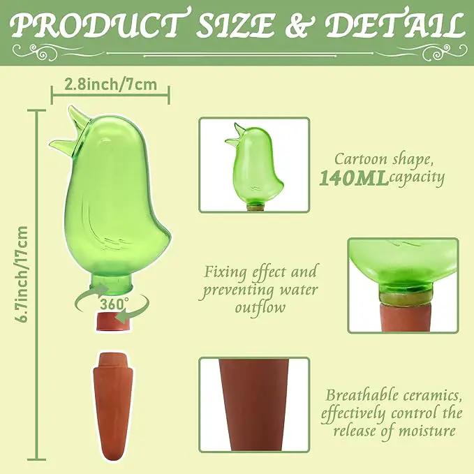 4 Pack Self Watering Spikes, Indoor Plant Watering Globes, Bird Shape Automatic Irrigation Spikes,Plant Watering Devices (Green) by GreenHaven Gardens