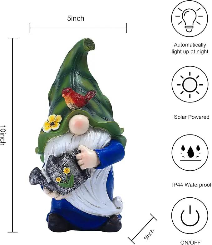 AIGEL Garden Gnomes Statues, Solar Garden Statue Outdoor Decor, Large Gnomes with Solar Light, Standing Statue for Patio, Lawn, Yard Art Decoration, Figurine Ornament by GreenHaven Gardens