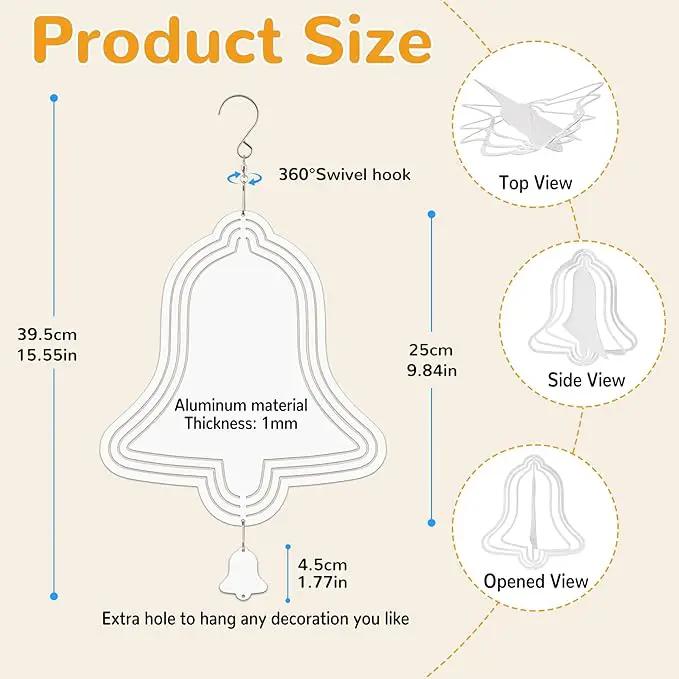 Sublimation Wind Spinner Blanks, 6 Pack 10 Inch 3D Aluminum Metal Hanging Wind Spinner Bulk for Garden Yard Outdoor, Window Porch Decoration for Heat Press Transfer DIY by GreenHaven Gardens