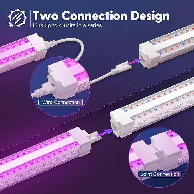FREELICHT 6 Pack 4FT LED Grow Light, 40W (250W Equivalent), Red Blue (660nm+460nm) Full Spectrum Grow Light for Indoor Plants, Linkable Plug in Plant Growing Lamps for Hydroponic Seeding Veg Flower by GreenHaven Gardens