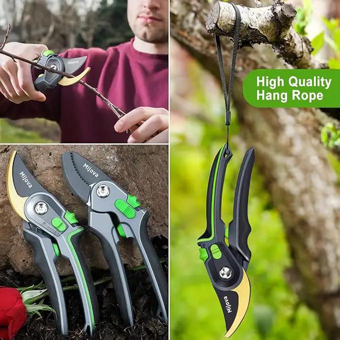 Pruning Shears, Heavy Duty Handheld Gardening Scissors, High Carbon Steel Plant Shears Use for Gardening Pruners, Floral Shrubs and Vines, Professional labor-saving Secateurs by GreenHaven Gardens