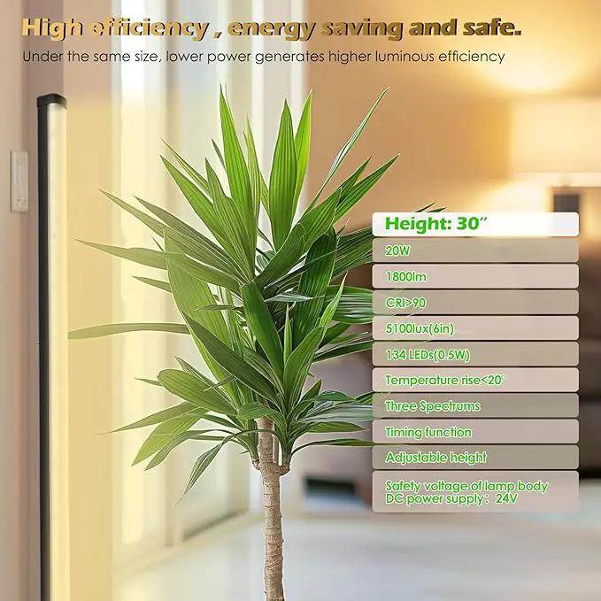 GLOWRIUM Standing Grow Light with Auto-Timer, 20W Vertical Grow Lights for Indoor Plants,3 Light Modes,134 LEDs,Full Spectrum Plant Lights for Wide Area Coverage in Indoor Plants (30 in) by GreenHaven Gardens