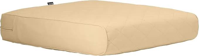 Classic Accessories Montlake FadeSafe Water-Resistant 21 x 20 x 4 Inch Wide Back Patio Quilted Lounge Cushion, Chamomile by GreenHaven Gardens