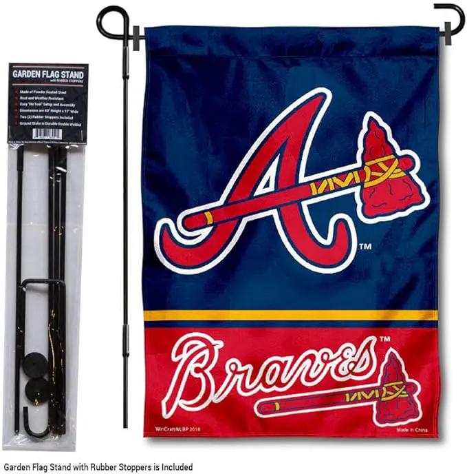 WinCraft Atlanta Garden Flag with Stand Holder by GreenHaven Gardens