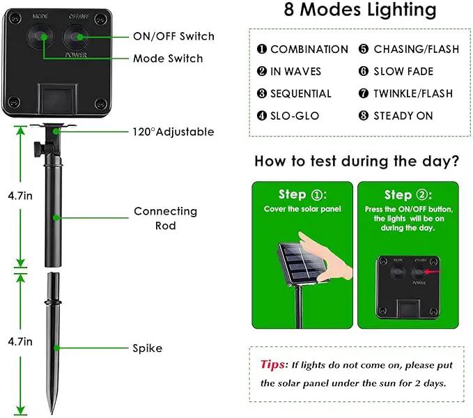 EEW 2 Pack 200 LED Solar Christmas Lights Outdoor Waterproof, Solar String Lights for Outside, Green Wire Solar Tree Light with 8 Lighting Modes for Xmas Wedding Party Garden Yard Decorations (Green) by GreenHaven Gardens