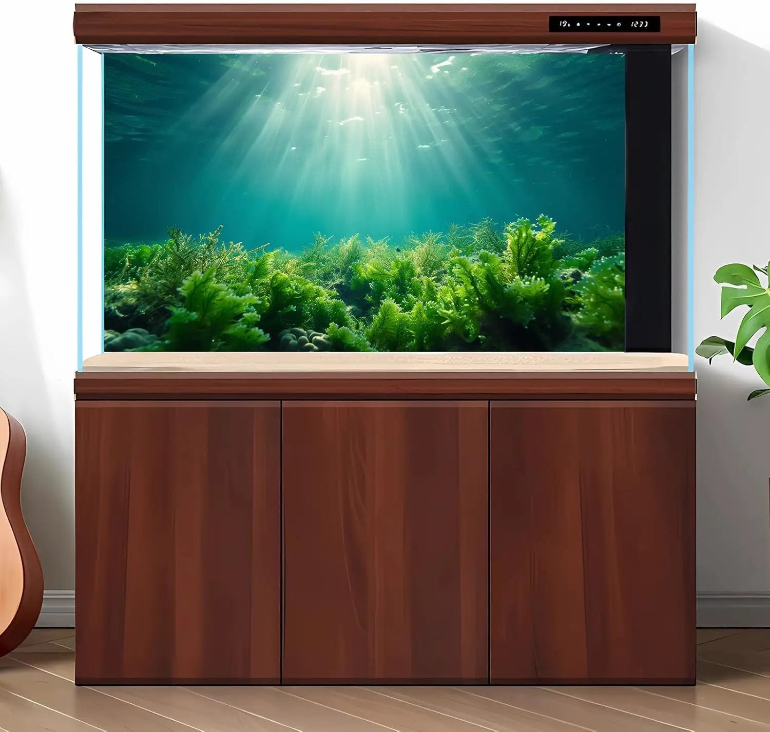 Deep Ocean Fish Tank Background Under The Sea Aquatic Plants Aquarium Background Underwater Corals Sunray Terrarium Backgrounds Tropical Fish Ocean World Aquarium Backgrounds Decorations 36x24in by GreenHaven Gardens