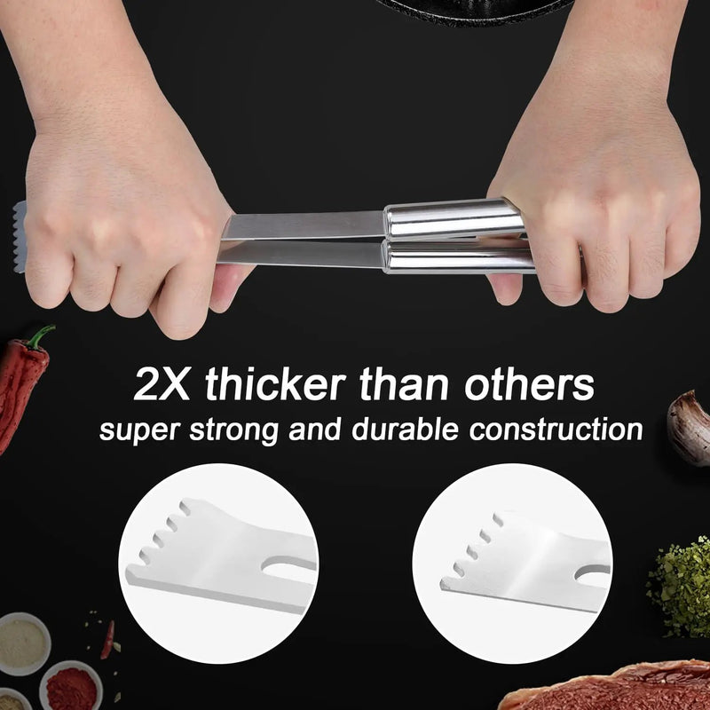Anpro Grilling Accessories Grill Kit- Grill Set, Grilling Utensil Set, BBQ Accessories, BBQ Kit, BBQ Grill Tools, Grilling Gifts for Father's Day, Smoker, Camping, Kitchen,21 PCS-Standard Silver by GreenHaven Gardens