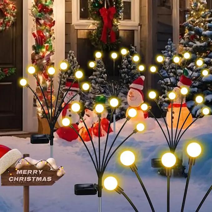 Solar Garden Lights,Solar Firefly Lights,8 Pack 64 Heads Solar Lights Outdoor Decorative,Sway by Wind, High Flexibility Iron Wire & Heavy Bulb Base,Yard Patio Pathway Lawn by GreenHaven Gardens