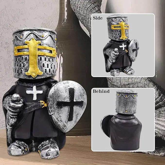 nezababy 8 pcs Knight Gnomes Guard Garden Statue Decoration Medieval Wee Crusader Battle Swordsman Fighting Outdoor Figurines Lawn Decor Resin (G) by GreenHaven Gardens