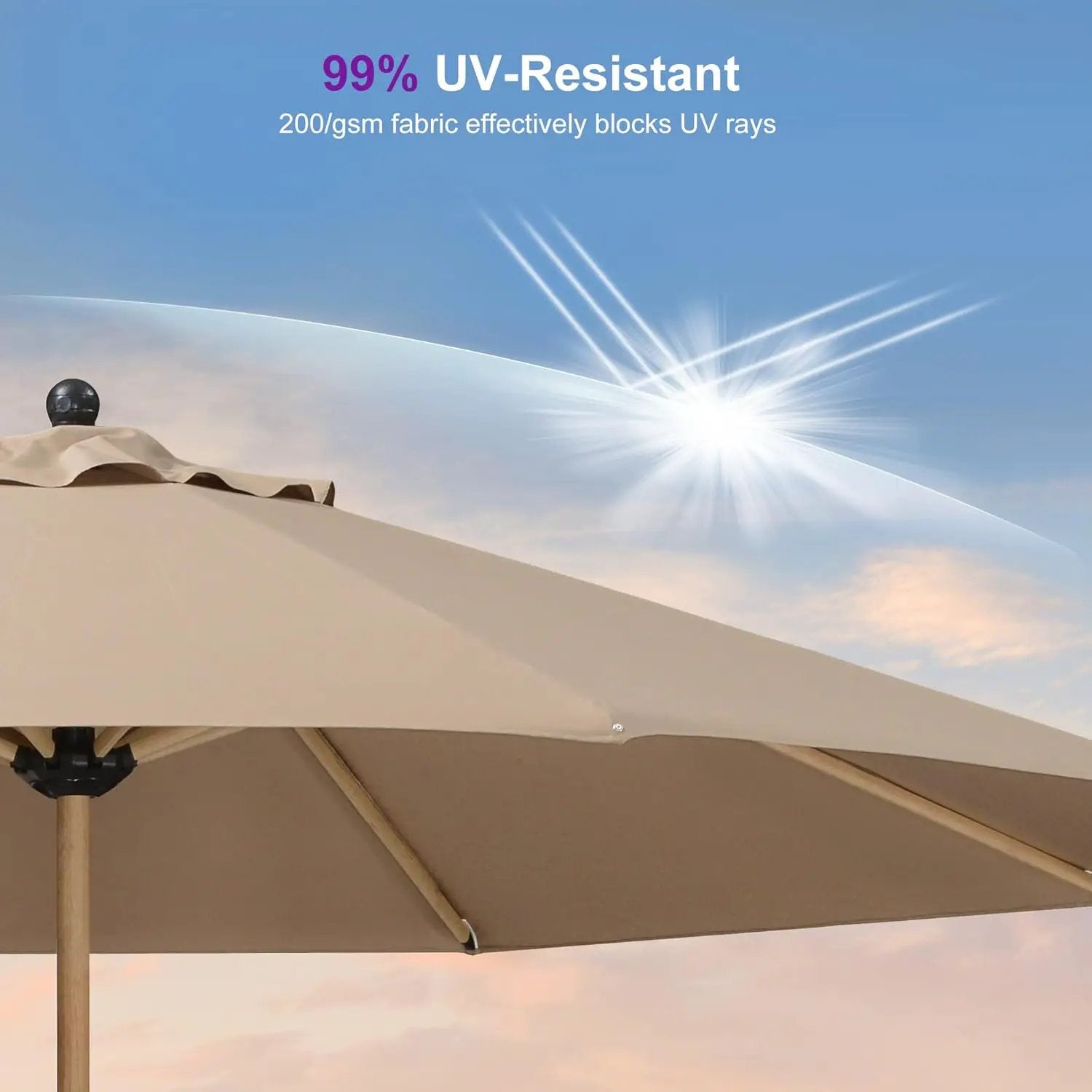 PURPLE LEAF 11 Feet Patio Umbrella Outdoor Table Umbrella Round Aluminum Market Umbrella with 8 Sturdy Ribs & Crank Commercial Outdoor Umbrellas for Garden Deck Patio, Taupe by GreenHaven Gardens