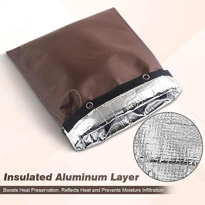 Outdoor Backflow Preventer Cover - 16''W x 20''H, Winter Freeze & Weatherproof Protection for Irrigation Pipes & Sprinkler Valves- Brown by GreenHaven Gardens