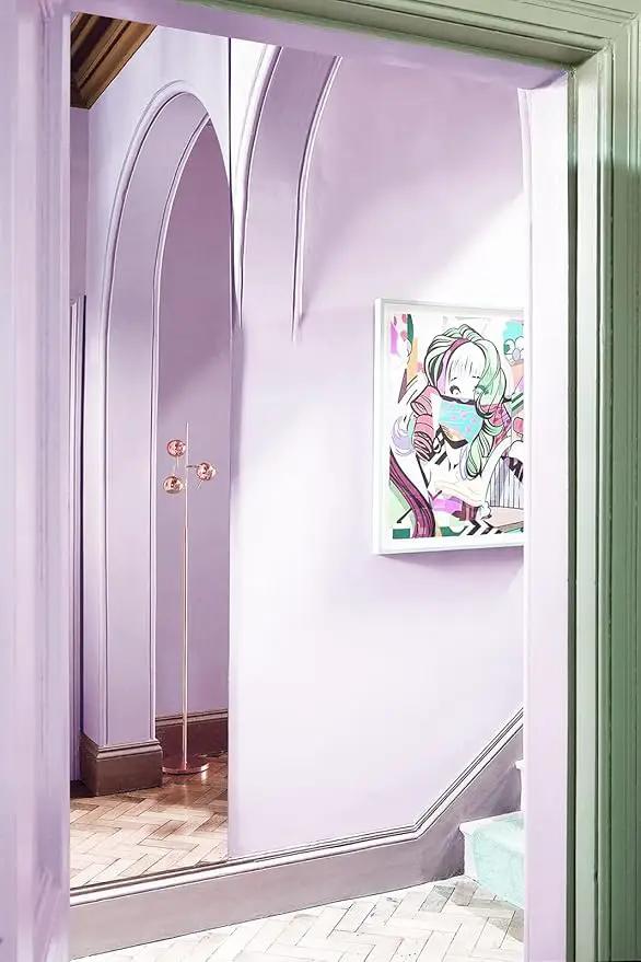 Dimoon 236''x17.7'' Purple Peel and Stick Wallpaper Contact Paper Modern Self Adhesive Wall Paper Removable Renter Friendly Textured Solid Color Shelf Cabinet Vinyl Roll (236''x17.7'',Light Purple) by GreenHaven Gardens