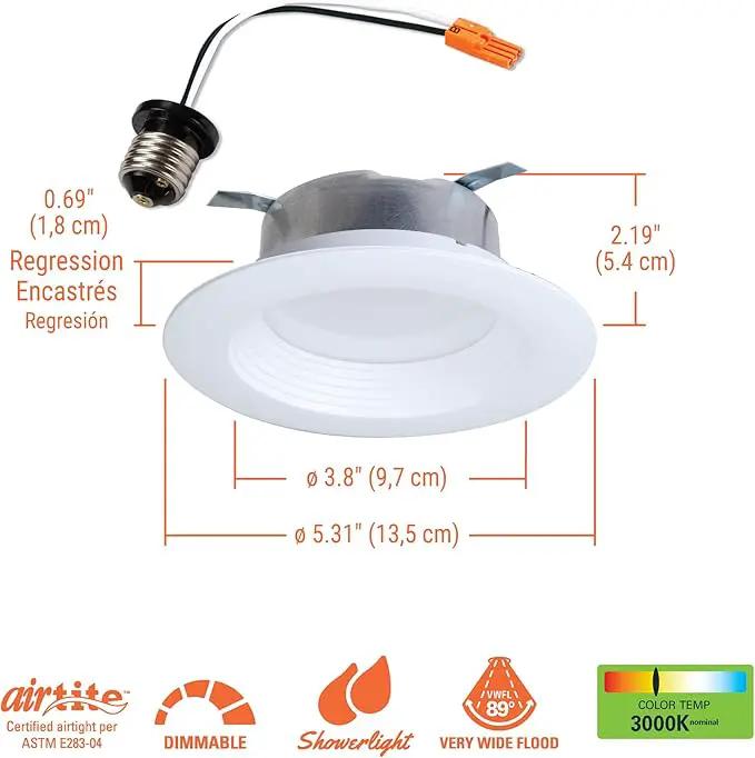 HALO LTE 4 Inch Indoor/Outdoor Recessed LED Trim Can Light, 3000K - Contractor Value Pack (12-Pack) - LTE46930-12PK by GreenHaven Gardens