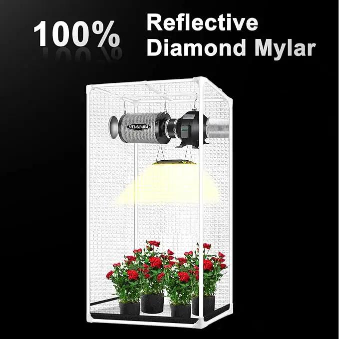 MELONFARM 2x2 Grow Tent, 24"x24"x48" Grow Tent, Double Transparent Viewing Door Indoor Grow Tent, Growing Tent with High Reflective Mylar & Floor Tray, Plant Tent for Indoor Hydroponics Growing by GreenHaven Gardens