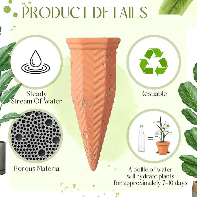 Baderke 8 Pack Plant Self Watering Spikes with 8 Pack 500 ml Plastic Wine Bottles, Automatic Terracotta Self Watering Devices for Garden Indoor Outdoor Plant by GreenHaven Gardens