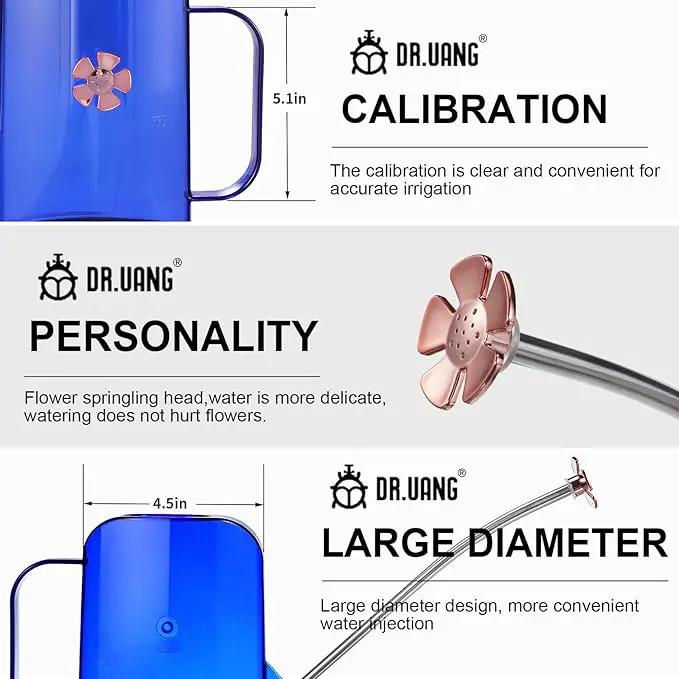 Watering Can Indoor for House Plants Small Watering cans with Long Spout Flower Model Sprinkler Head 1.2L (Blue, 1.2L) by GreenHaven Gardens