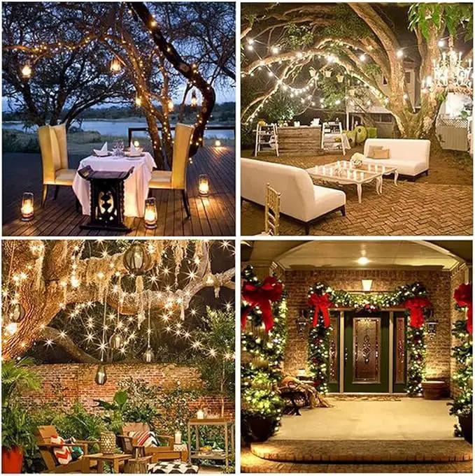 2 Pack Solar Christmas Lights Outdoor Waterproof, Total 400led 144ft Each 8 Modes Solar String Lights Solar Fairy Lights Decoration for Garden Yard Patio House Christmas Tree Xmas(Warm White) by GreenHaven Gardens
