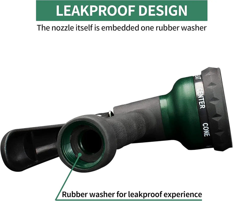 AUTOMAN Garden Hose Nozzle 2PK, ABS Water Spray Nozzle with 7 Adjustable Patterns, Slip Resistant for Watering Plants, Lawn, Garden, Washing Cars, Cleaning, Showering Pets & Outdoor Fun by GreenHaven Gardens