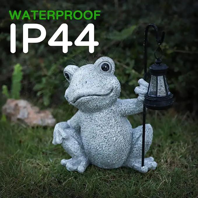Solar Garden Outdoor Statues Frog with Solar Lantern, Lawn Decor Frog Figurine for Patio Balcony Yard, Yard Unique Christmas Birthdays Gift for Mom Grandma by GreenHaven Gardens