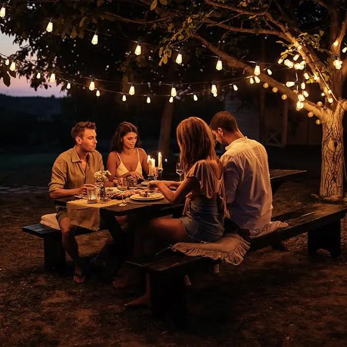FOOMAN LED Outdoor String Lights, 240FT Outside Waterproof Patio Lights with 120+4 Shatterproof ST38 Edison Bulbs, 2700K Warm White Hanging Light, Dimmable Light for Backyard Garden Bistro Party Cafe by GreenHaven Gardens