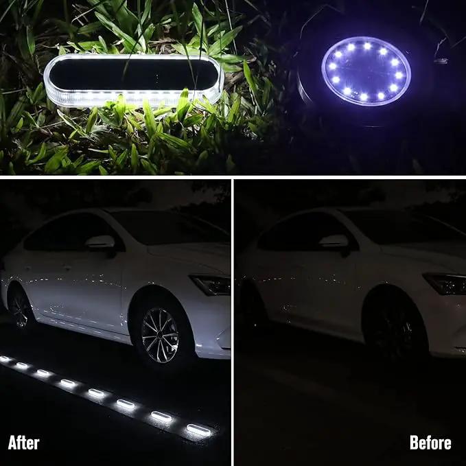 Honalia Solar Driveway Lights Outdoor 6 Pack, Dock Lights Solar Powered Waterproof IP68, Solar Deck Lights Cool White Driveway Markers Concrete Step Lights for Driveway Deck Stairs Marine Dock Runway by GreenHaven Gardens